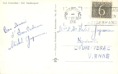 Amsterdam - O.Z. Voorburgwal — Rembrandt — No. 22 — Achterkant