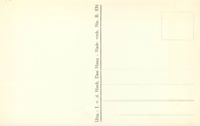 Den Haag, Ridderzaal — vista de um portal — J. v. d. Hoek, No. B. 536 — Verso