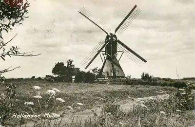 Hollandse Molen — holenderski młyn wiatrowy — Nadruk verboden Nr 1914