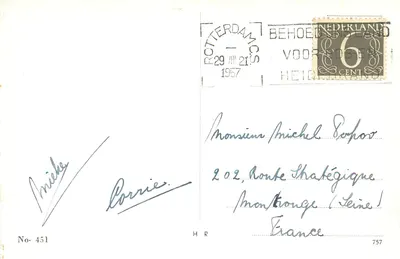 Rotterdam — Vista da Maasbrug, do monumento de 1951, da Methenesserbrug e do Wielrijderstunnel — editor No. 451 — Verso