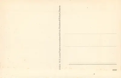 Rotterdam. Park Honingen — vista do canal e das casas — editor N.V. Roukes & Erhart, Baarn, n° 6929 — Verso