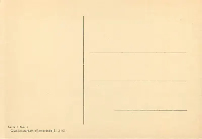 Oud-Amsterdam — vista da cidade com moinhos de vento — edição Rembrandt B. 210 — Verso
