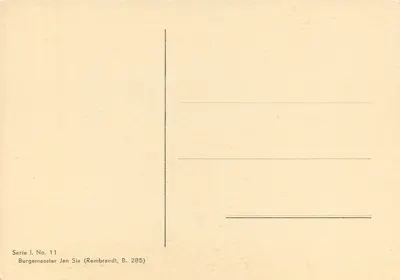 Bürgermeister Jan Six — Rembrandt, B. 285 — Serie I. Nr. 11 — Rückseite