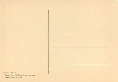 Praetertjes (Bedelaars) aan de deur — Rembrandt, B. 176 — Série I, No. 6 — Verso