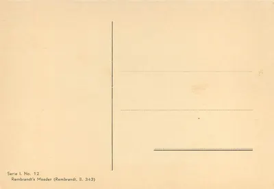A mãe de Rembrandt — Rembrandt, B. 343 — Série I. Número 12 — Verso