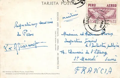 Andenes de Machu Picchu, Cuzco-Perú — Edição Udo Schack, N°140 — Verso