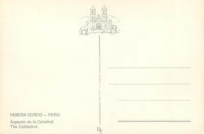 Cusco – Catedral — Distribuidora Tauvito S.A. n° 1430/54 — Verso
