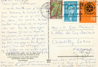 Camponeses colhendo arroz — Filipinas — editor Krüger, n°38.973 — Verso