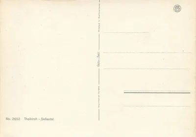 Thalkirch - Safiental — wydawca STZF, nr 2652 — Rewers