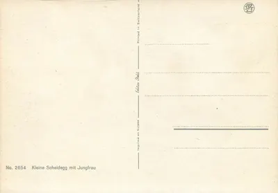 Kleine Scheidegg z Jungfrau — Wydawnictwo STF, n° 2654 — Rewers