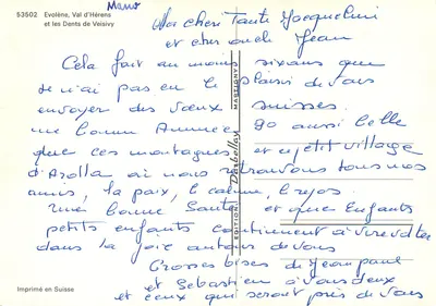 Evolène, Val d'Hérens — Dents de Veisivy — Wydawnictwo Darbelay — Rewers
