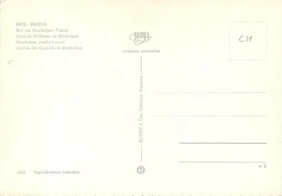Brig — Dziedziniec zamku Stockalper — Bovey & Cie, Genewa, n° 4606 — Rewers