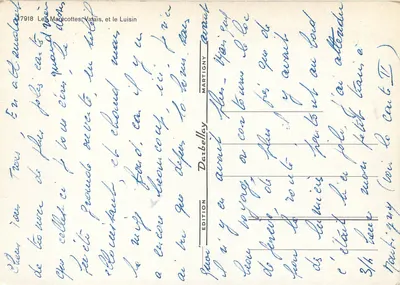 Les Marecottes, Valtains — zimowy widok z zasnieżonymi górami — Wydawnictwo Martigny — Rewers