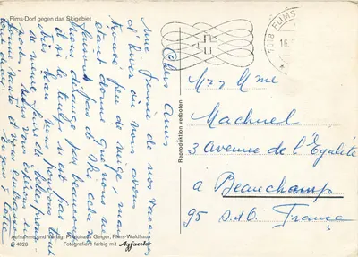 Flims — aldeia nevada — Photohaus Geiger, Flims-Waldhaus, n° 4828 — Verso