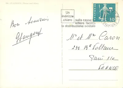 Zugersee, Pilatus und Alpen — 106 / ZUGERSEE, Pilatus und Alpen — editor Polydruck AG, Diétikon — Verso