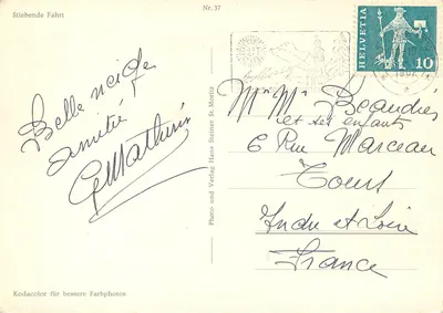 Esqui nas Alpes — Stiebende Fahrt — Foto e Verlag Hans Steiner Nr. 37 — Verso