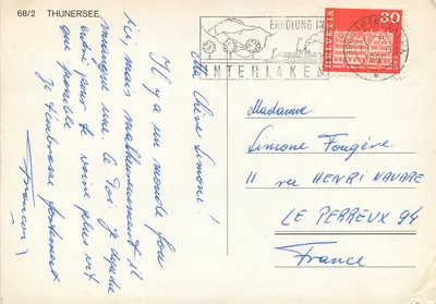 Castelo de Spiez — lago de Thoune — Interlaken — série 68/2 — Verso