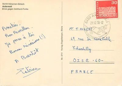Skilift Nätschen-Gütsch — Andermatt — Verlag Engelberger, Stans, n° 5711 — Verso