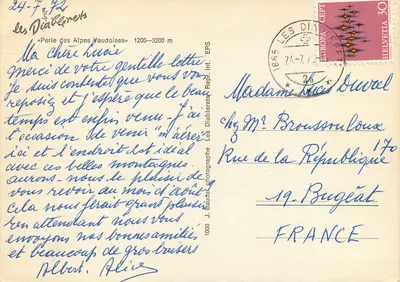 Les Diablerets — « Perle des Alpes Vaudoises » — J. Baudat, EPS, n°1006 — Achterkant