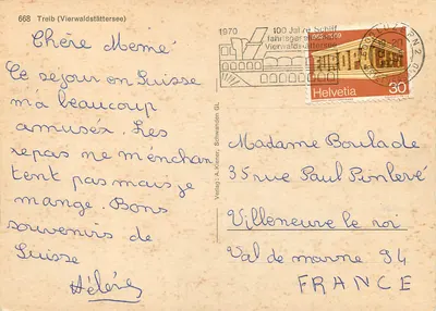 Dom z belami przy Vierwaldstättersee — Treib — wydawca A. Kiener, nr 668 — Rewers