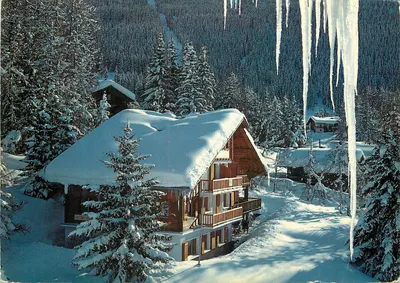 Gimérier — paysage hivernal en Suisse — Edition Photoglob SA, Zurich/Vevey