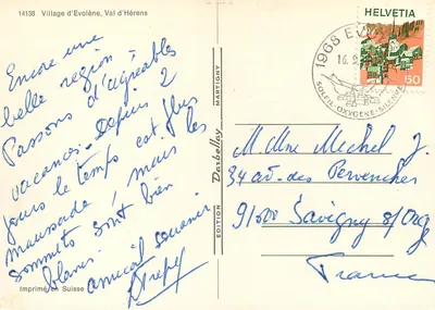 Evolène — Dolina Herens — Wydawnictwo Darbelay Martigny — Rewers