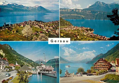 Gersau — Vue panoramique du lac et des montagnes — Color-Photo und Verlag, Nr. Z 5