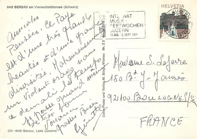 Gersau — Vue panoramique du lac et des montagnes — Color-Photo und Verlag, Nr. Z 5 — Verso