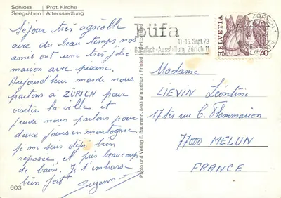 Vista de Wetzikon ZH — Castelo, Igreja Protestante, Seegräben, Alterssiedlung — BÜFA — Verso