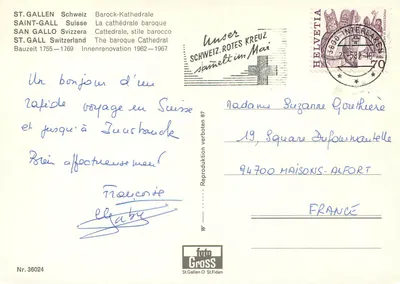 Saint-Gall — Barokowa katedra — wydawca foto Gross, nr 36024 — Rewers