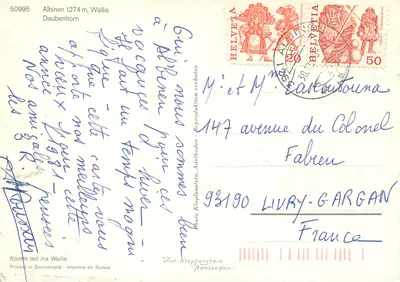 Albinen 1274 m, Wallis — Daubenhorn — Fotografia Klopfenstein, nr 50995 — Rewers