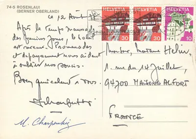 Rosenlaui (Berner Oberland) — montanhas nevadas e paisagem alpina — editor 74-5 — Verso