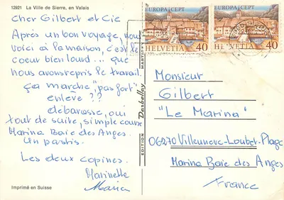 Sierre — widok panoramiczny i krajobrazy — Wydawnictwo Martignan nr 12921 — Rewers