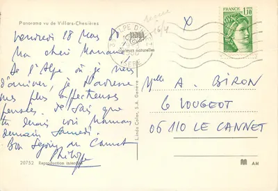 Panorama visto de Villars-Chesières — Linda Color, S.A. — n° 20752 — Verso