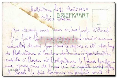 Groote Markt, Rotterdam — widok panoramiczny — wydawca nieznany — Rewers