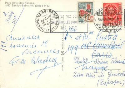 Park-Hotel Salines — Bex-les-Bains — wydawnictwo Airoffset S.A. n°25-344 — Rewers