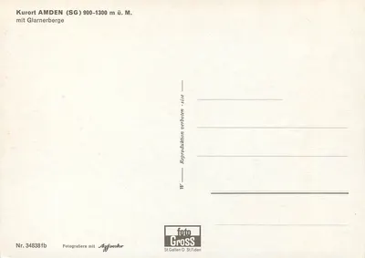 Amden (SG) — Kurort z Glarnerberge — foto Gross St.Gallen O St.Fiden, n° 34838fb — Rewers