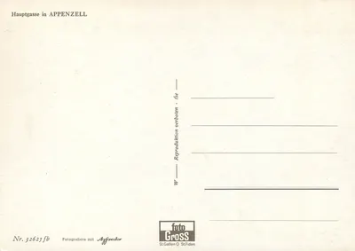 Hauptgasse w Appenzell — główna ulica — foto Gross, St. Gallen — Rewers