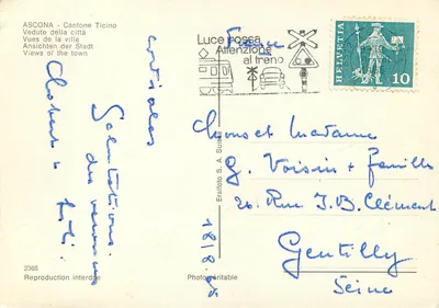 Ascona — Lago Maggiore — Editor S. A. Suisse, n° 2368 — Verso