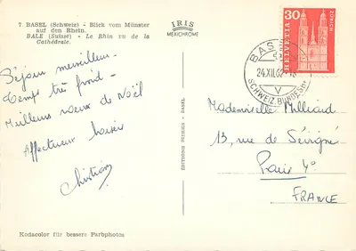 Basel (Suíça) - O rio Reno visto da Catedral — Edições Iris Mexichrome, n°7 — Verso