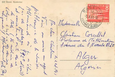 Porta de Spalentor — Basileia — editor A. Kiener, Schwanden/GL, n° 522 — Verso
