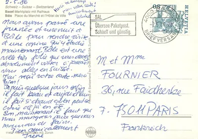 Basel – Plac Główny i Ratusz – Verlag Photoglob AG, Zürich — Rewers