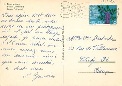Bern, Münster — Katedra — Farbfoto und Verlag, Bern, nr 13 — Rewers