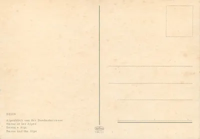 Bern — vista das Alpes a partir da Bundesterrasse — Krütger 948/13 — Verso