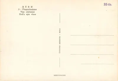 Bern — widok z lotu — Wydawnictwo Merkur Bern — Rewers