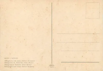 Bern — Torre da Cadeia e fonte Anna-Seiler — Krüger 948/7 — Verso
