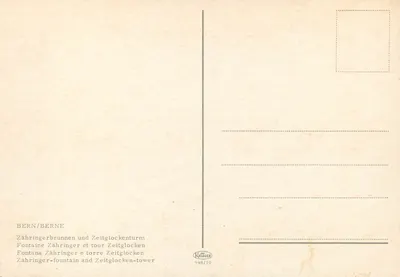 Bern — Fontanna Zähringer i Wieża Zegarowa — Krüger 948/10 — Rewers
