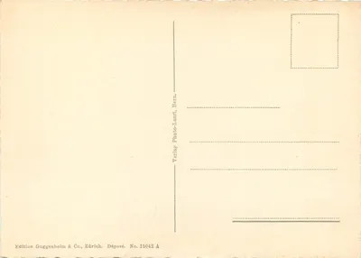 Bern. Schützenbrunnen z Käfigturm — wydawnictwo Guggenheim & Co., Zurych. Złożone. Nr 15042 A — Rewers