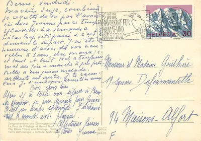 Bern, Torre da Relógio e fonte Zähringer — edição Krüger — Verso