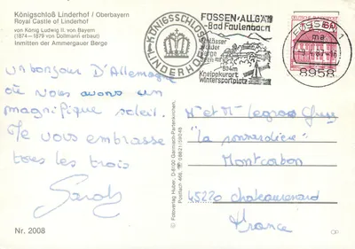 Zamek Linderhof — Oberbayern — wydawca Fotoverlag Huber, n° 2008 — Rewers